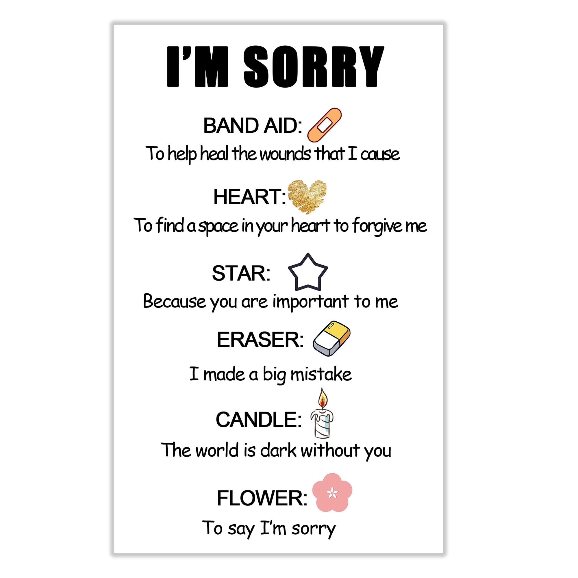 MKISHINE I'm Sorry Card, Apology, Please forgive Apology for Her best Friends Couple, Girlfriend, Boyfriend, Wife, and Family - Image 3