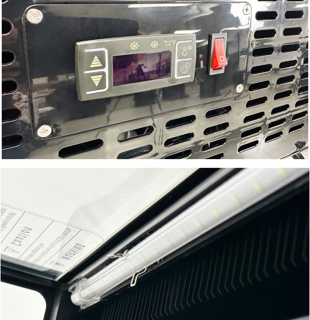 Refrigerated Sushi Display Cooler Case Countertop Black Color 5 Pan Commercial Refrigerator ; LED Lighting; 72" Wide NSF ETL -RTS-132B