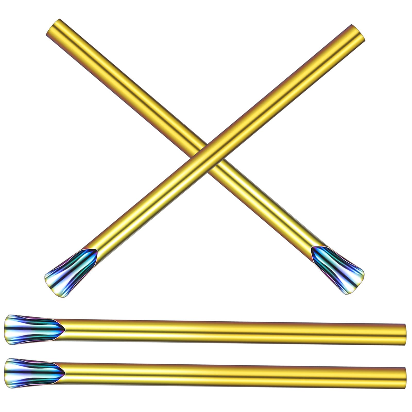 4pcs 304 Stainless Steel Straws Rainbow Mixed Set Reusable Metal Drinking Straws with Stirrer Function for Milk Tea and Smoothies for Home and Travel Random Style