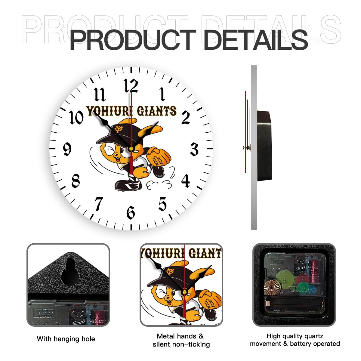 Amazon.co.jp: 読売ジャイアンツ 壁掛け時計 掛け時計 30CM 25CM 静音