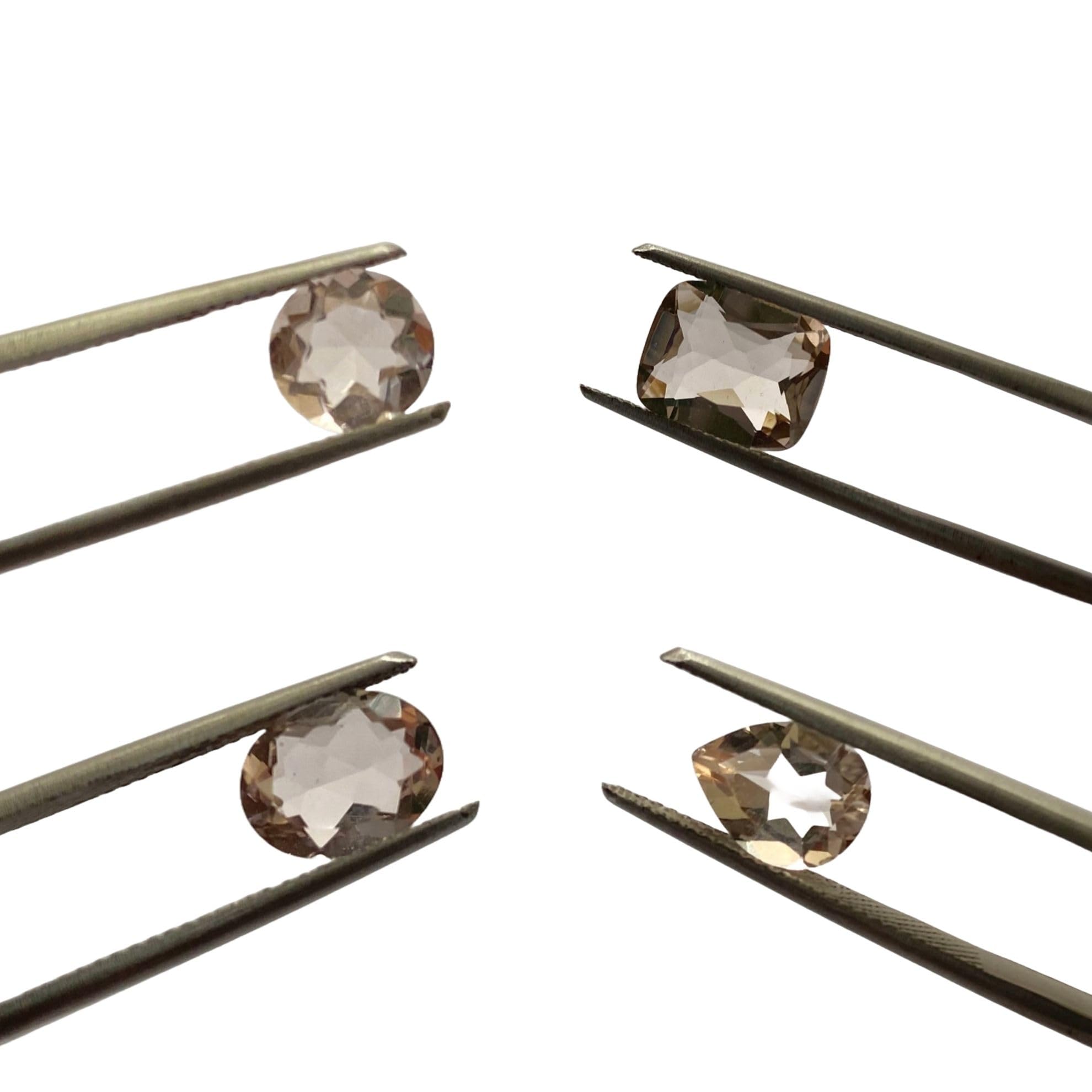 AKSHAY RAVIKANTARX Light Peach Morganite Gemstone Pack of 2 Pcs, Cubic Zirconia Loose Stones for Engagement Rings & Jewellery Making