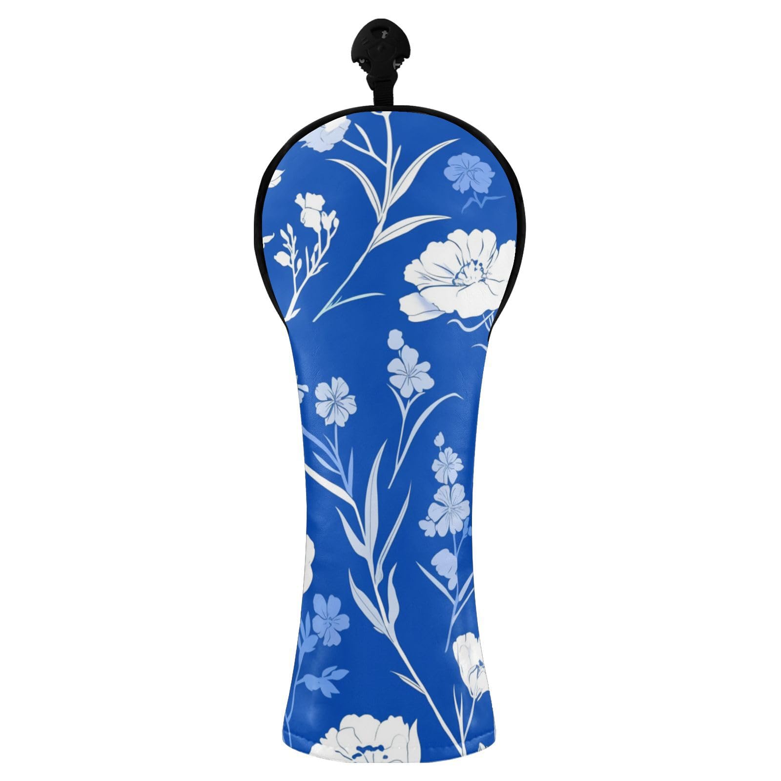 Carnation Couvre-club de golf bleu roi avec étiquettes numérotées conçues pour s'adapter à tous les accessoires de golf de bois et de pilotes