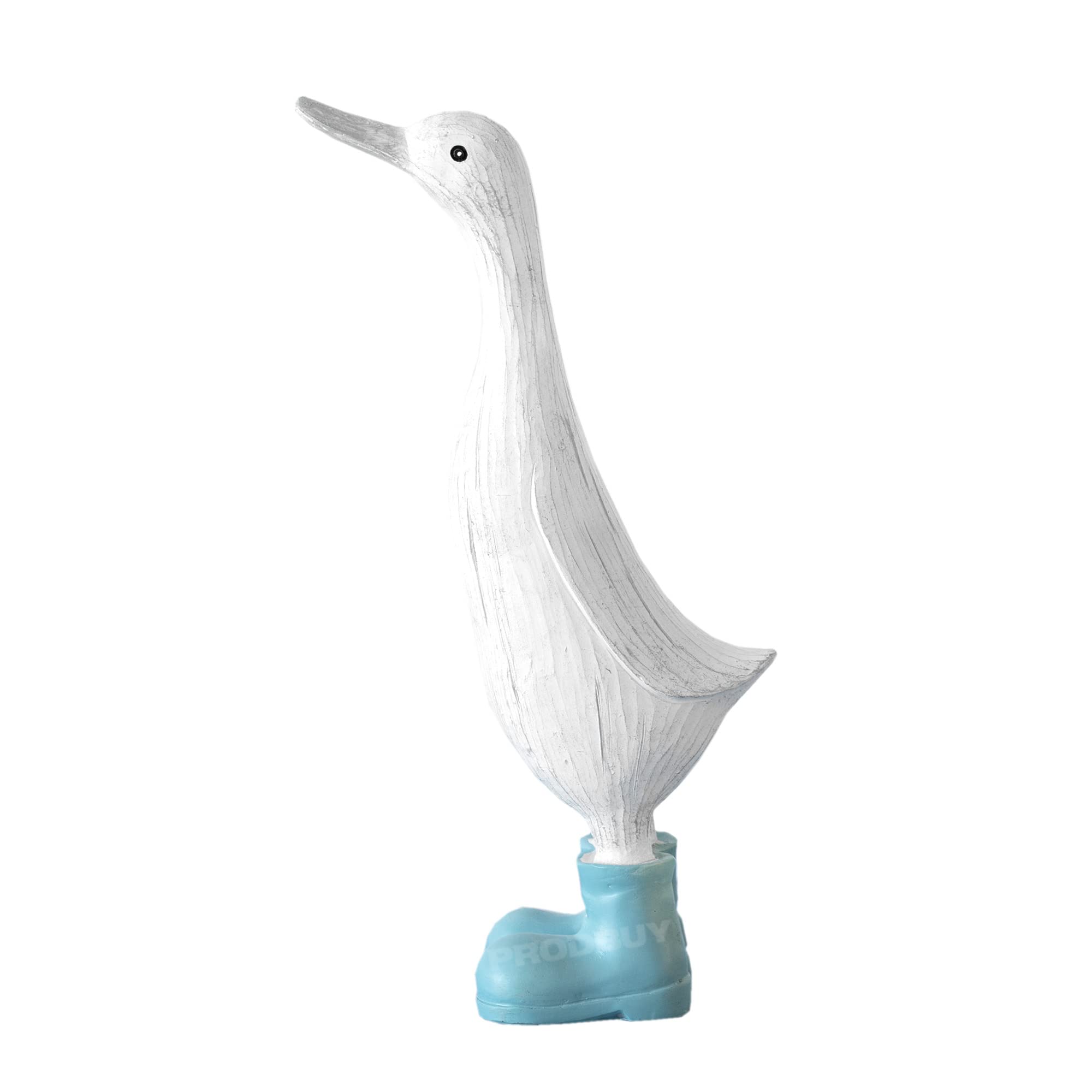 Prodbuy Blue,Grey,White White Duck In Blue Boots 28Cm Tall Ornament