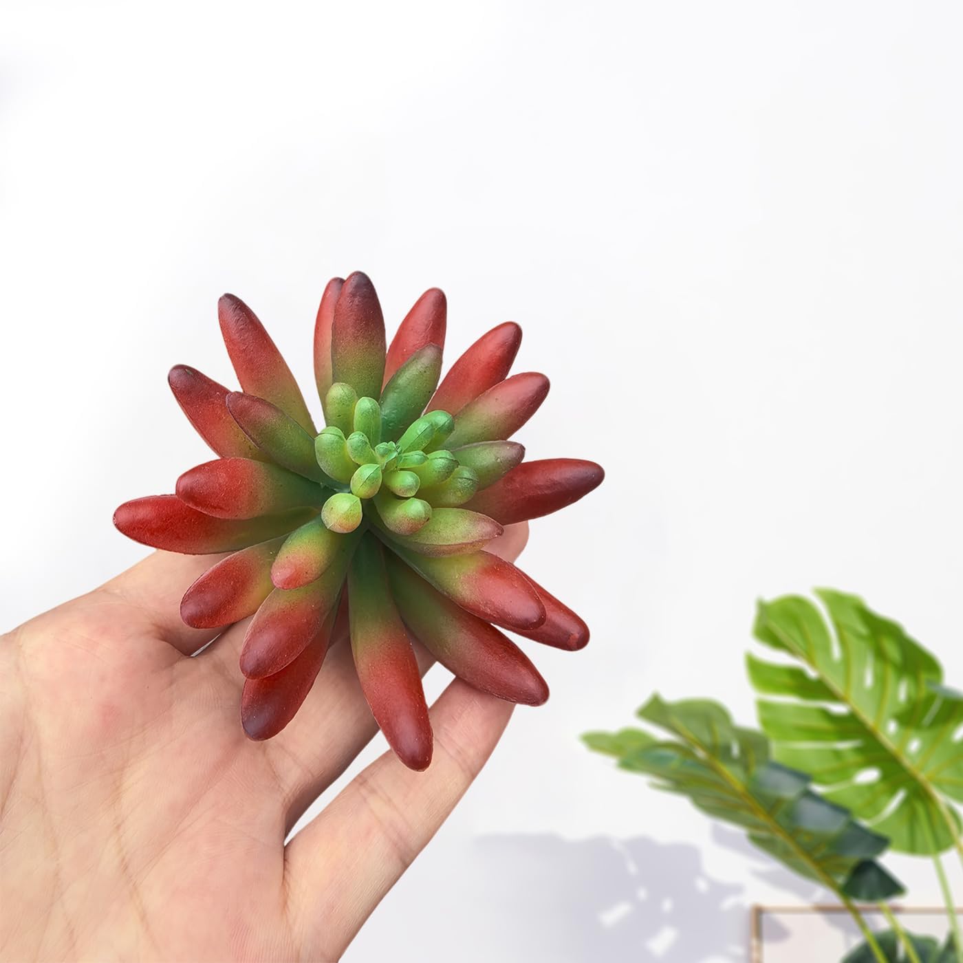 2 Pcs Artificial Succulent Plants, Realistic Fake Succulents, Artificial Plant for Garden Arrangement Decor, Red - Image 3