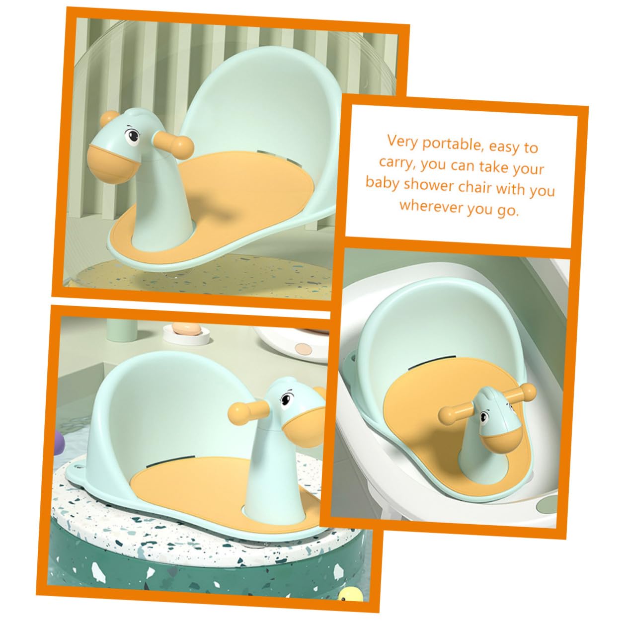 Siège de Bain pour Bébé en Pp Portable Facile à Nettoyer Support Antidérapant Adapté pour Garçon et Fille Lors du Bain Quotidien