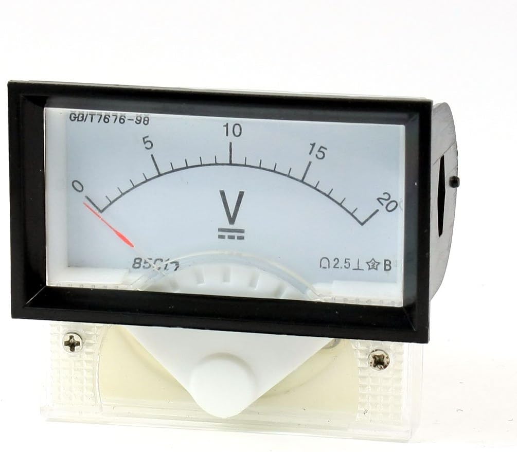 IIVVERR Class 2.5 DC 0-20 ν Voltage Panel Gauge Meter Voltmeter 85C17(Clase 2.5 DC 0-20 ν Voltaje Panel Medidor Medidor Voltímetro 85C17