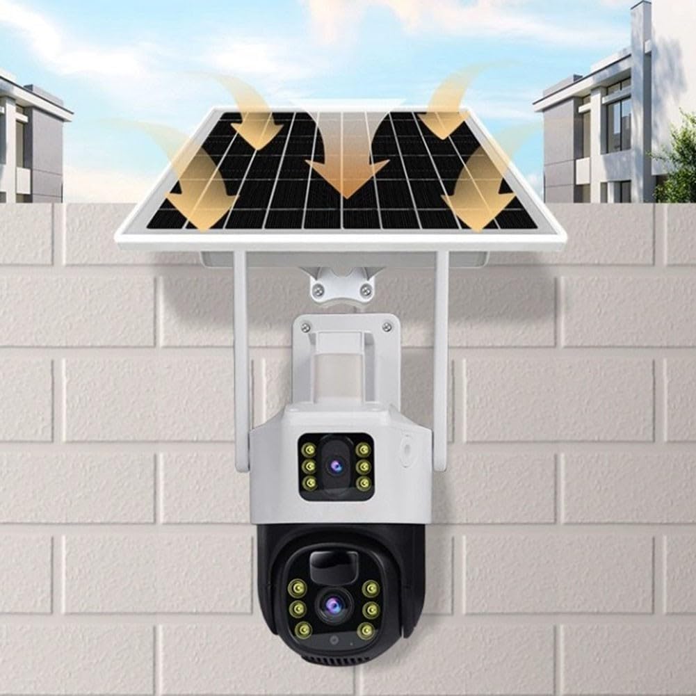 Lente dual de 4 MP para cámara solar 4G para visión nocturna para