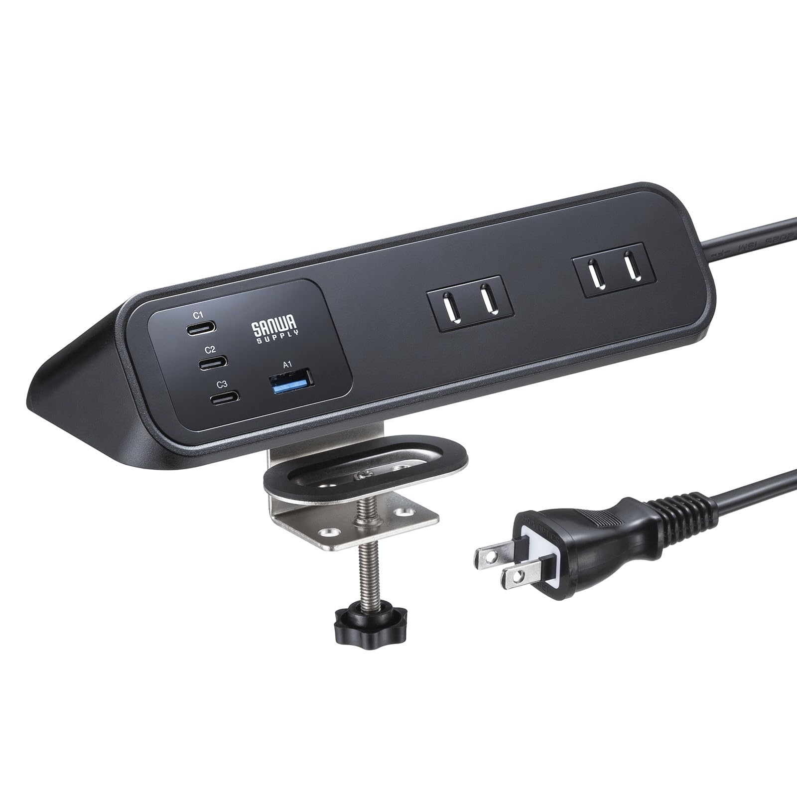 Amazon.co.jp: サンワサプライ クランプ固定式タップ（AC4個口＋USB-C
