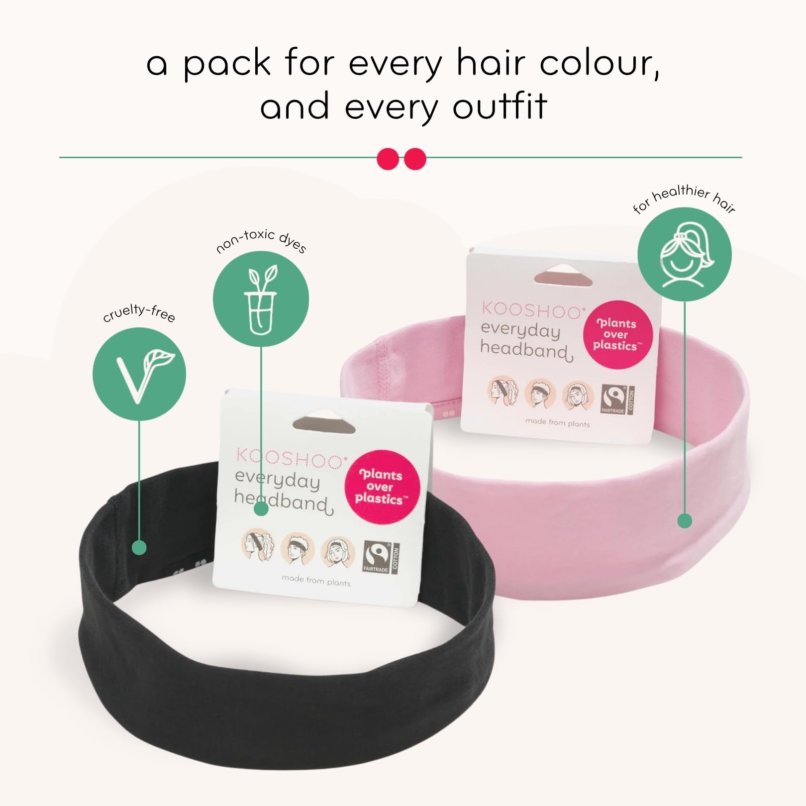 kooshoo Organic Twist – Cinta para el Pelo – la Enso Algodón orgánico, Sweat-Wicking Yoga pañuelo para la Cabeza, ética, Fabricado en EE. UU.