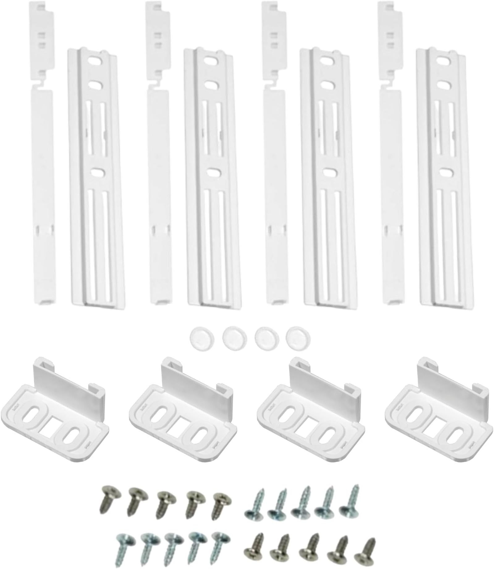 Integrated Fridge Door Sliders, Universal Bracket Fixing Kit with Screws for a Smart & Seamless Installation, Pack of 4