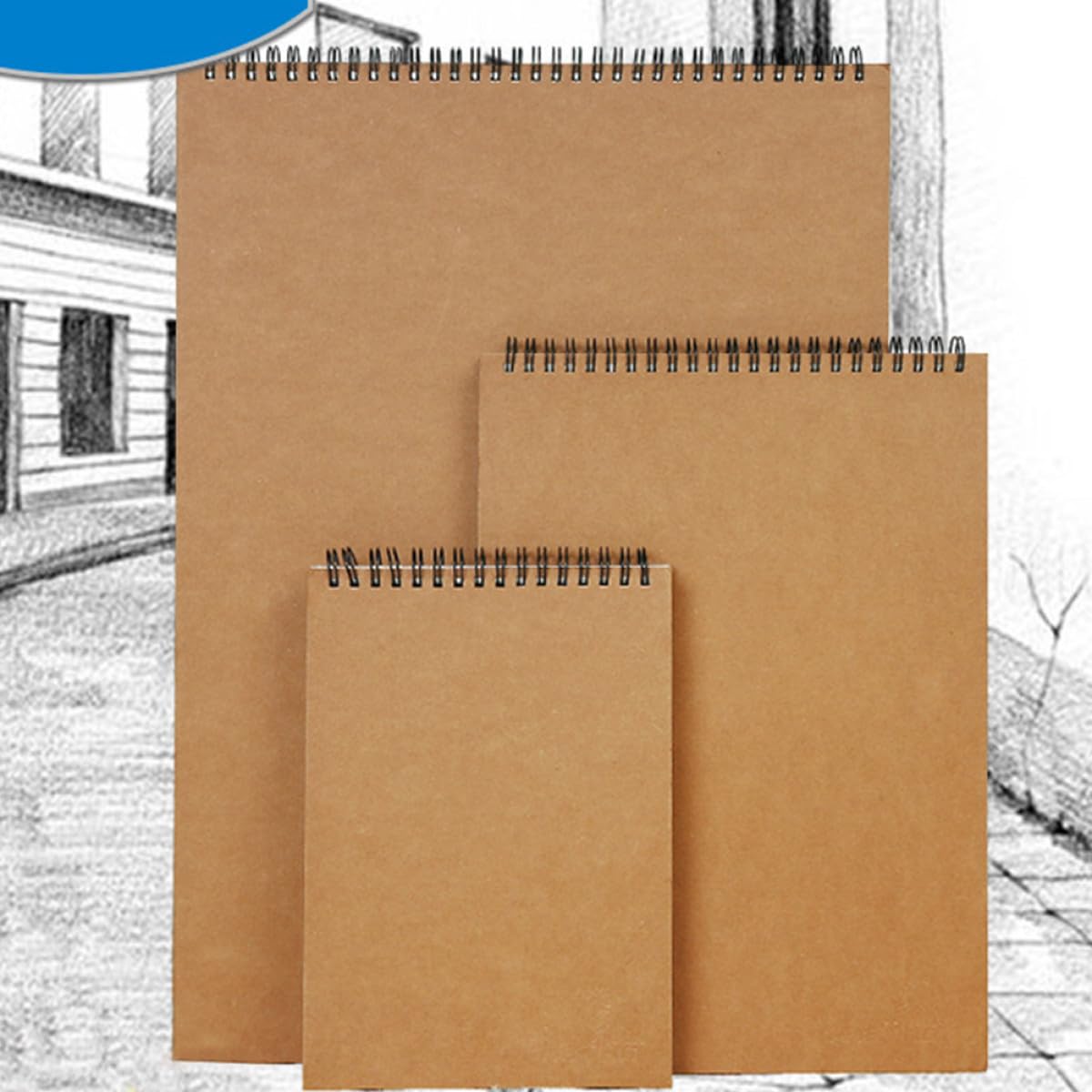 NUOBESTY Cuaderno de Bocetos Diseño Simple y Elegante A3 Papel Dibujo y Pintura Espiral Adecuado para Uso en Casa Aire Libre