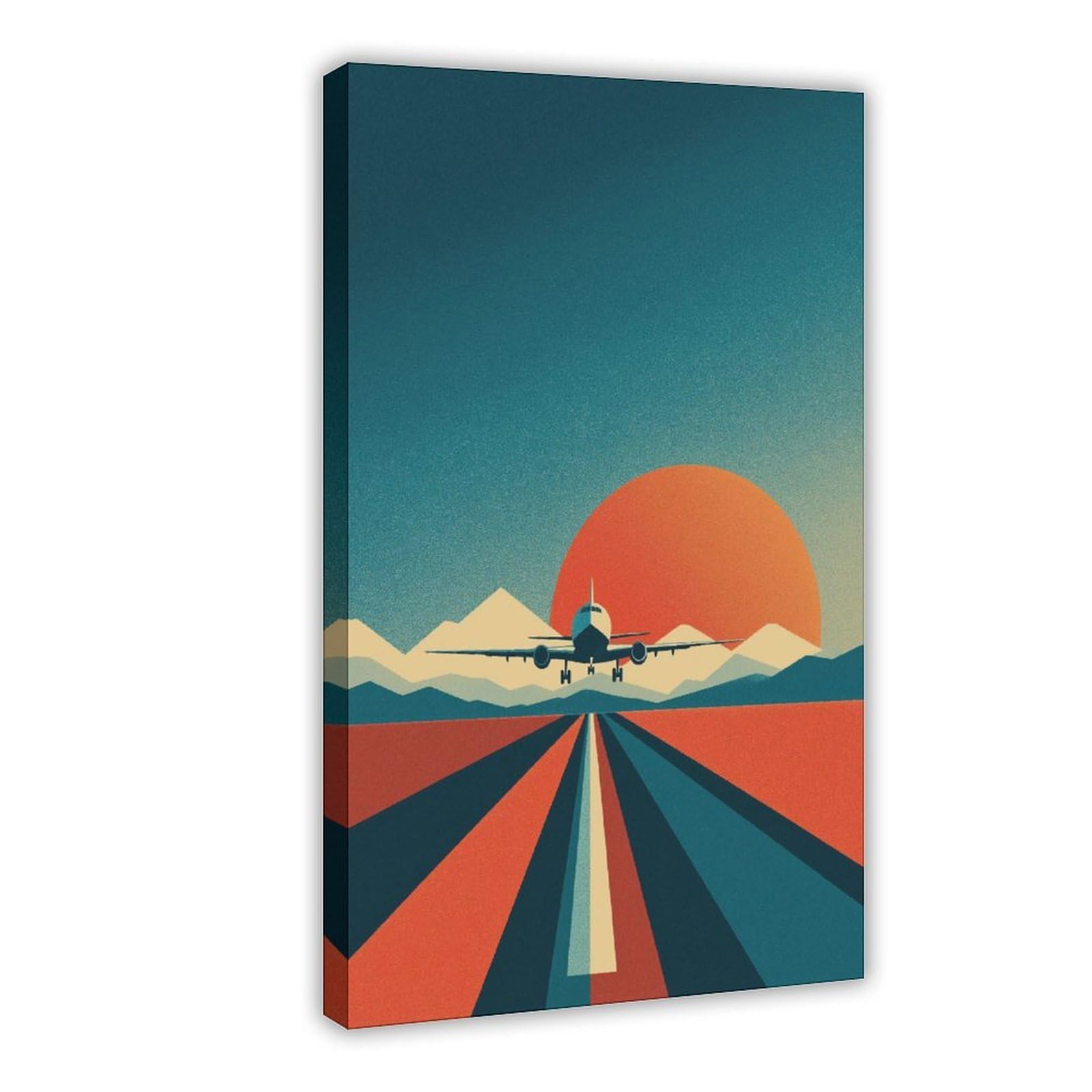 YWTJAX Vintage Aviation Poster Canvas Poster for Bedroom Decor Gift