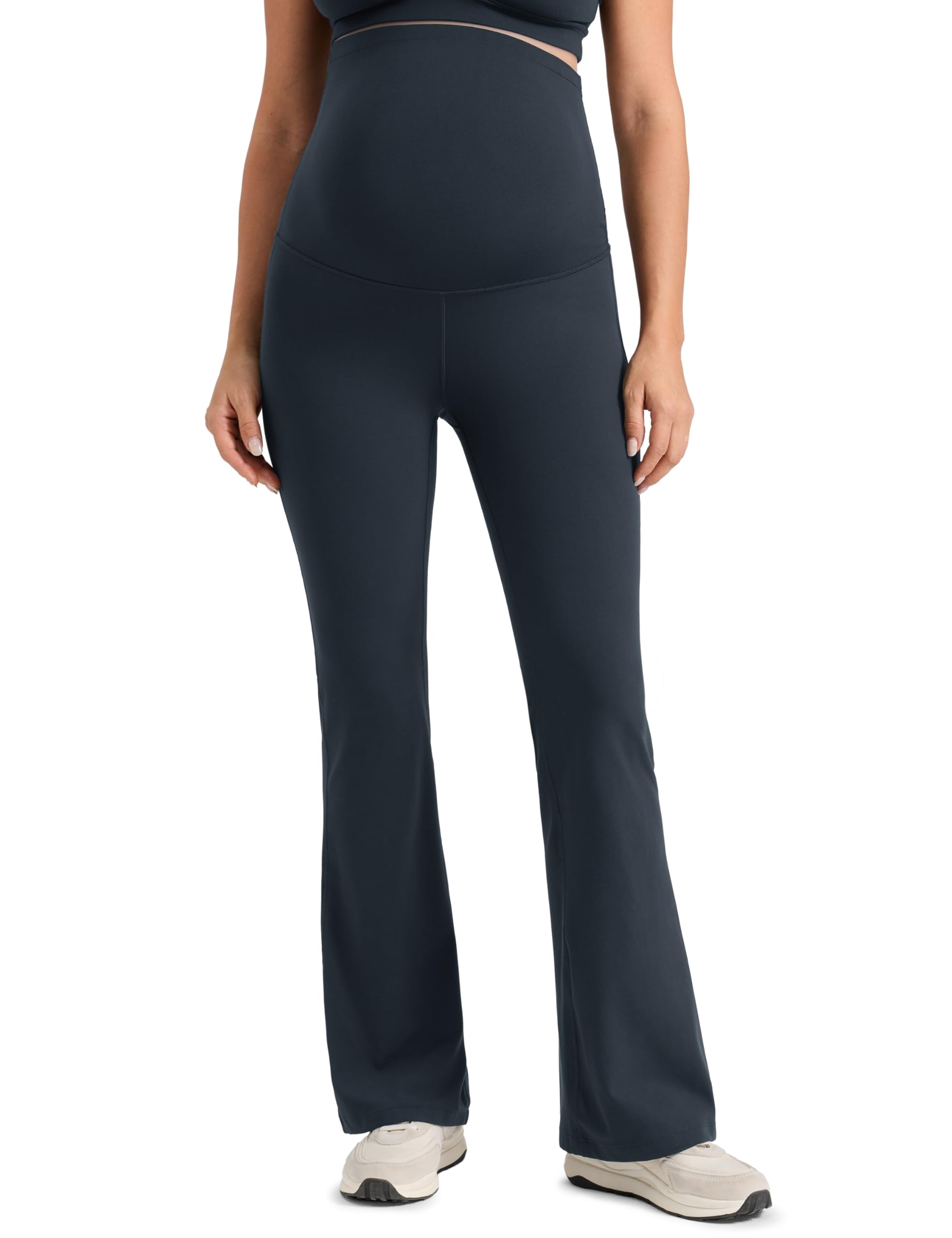 CRZ YOGA Butterlift Maternity Flare Leggings 31" - Workout Yoga Lounge Bootcut Pregnancy Womens Pants Over The Belly