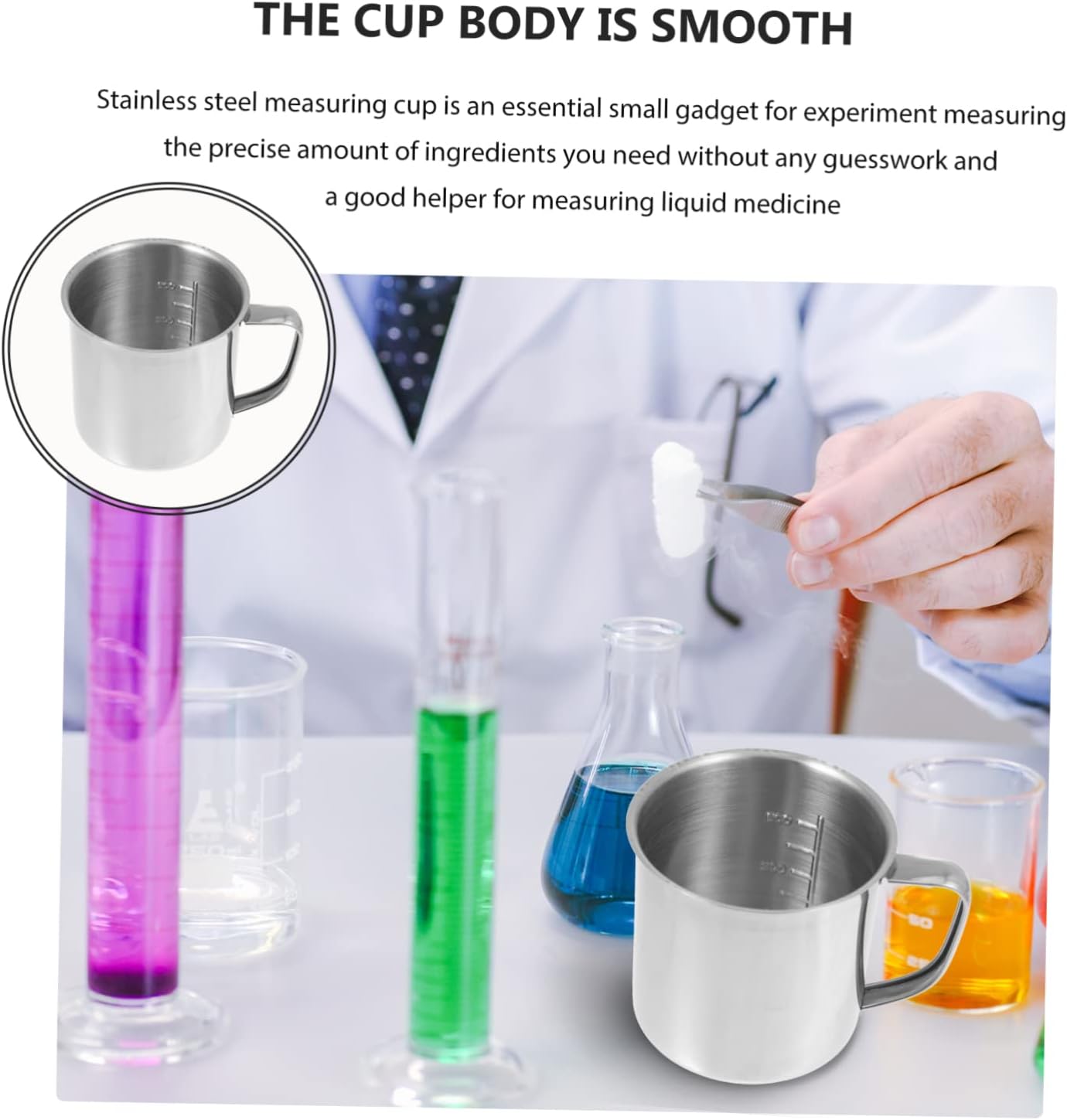 Cup Measuring Cup Scale Medicament Measuring Tool Stainless Steel Graduated Liquid for Home Use