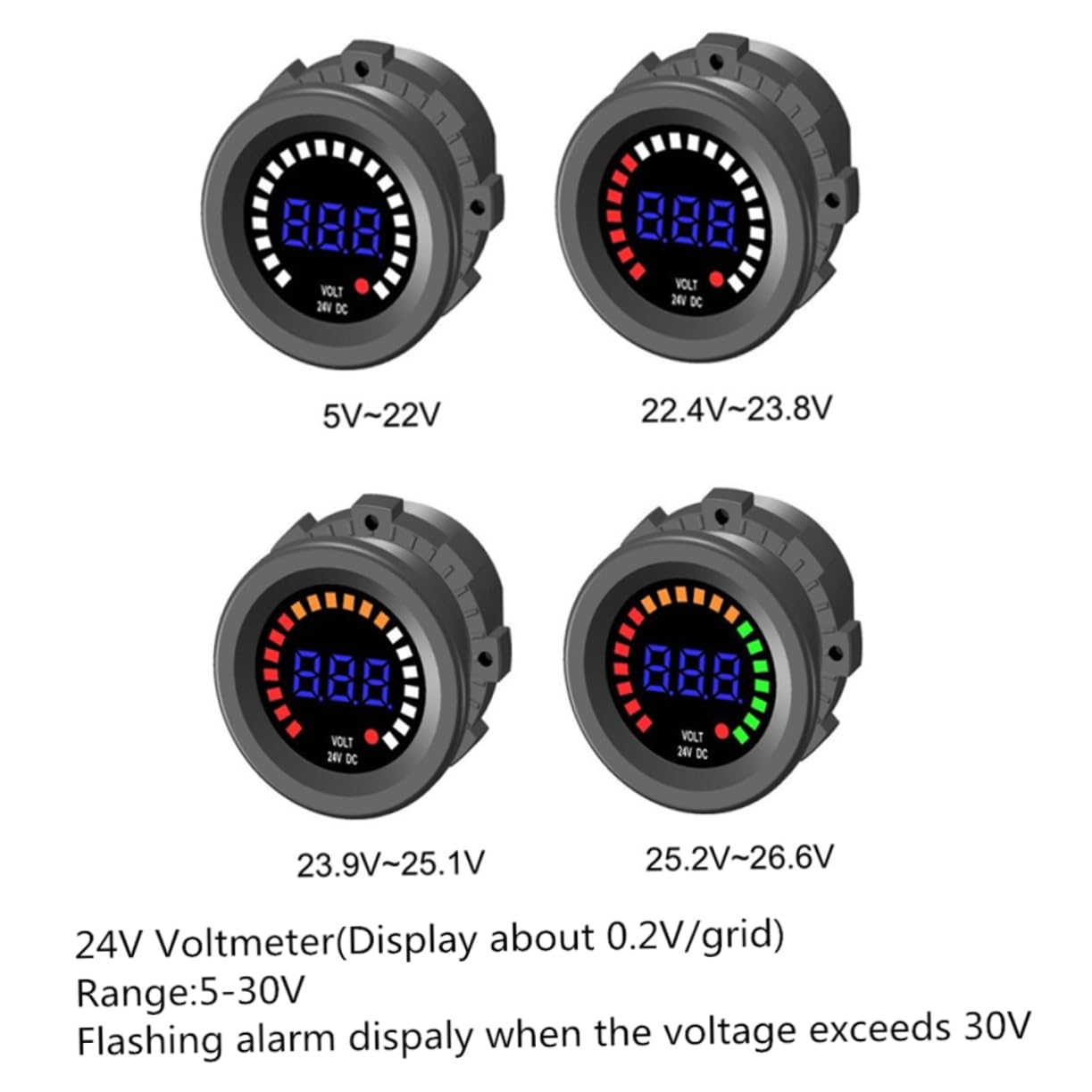 Mikinona Voltímetro De v Pantalla Ideal Para Coche y Motocicleta Mini Voltímetro Digital Medición Precisa