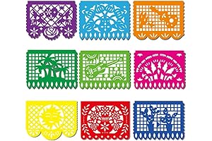 Mexican Papel Picado Banner Edible Cake Topper-1/4 Sheet
