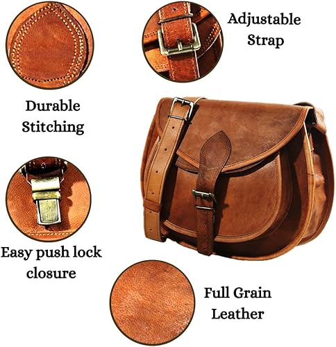 Miniatura 3 de Satchel and Fable Bolso de hombro hecho a mano para mujer estilo vintage de cuero marrón genuino