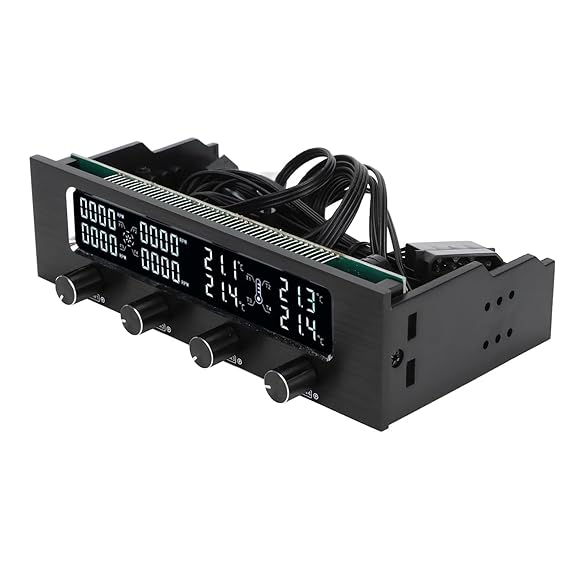 Computer Fan Controller, LCD Display Adjustable Speed Sturdy Durable