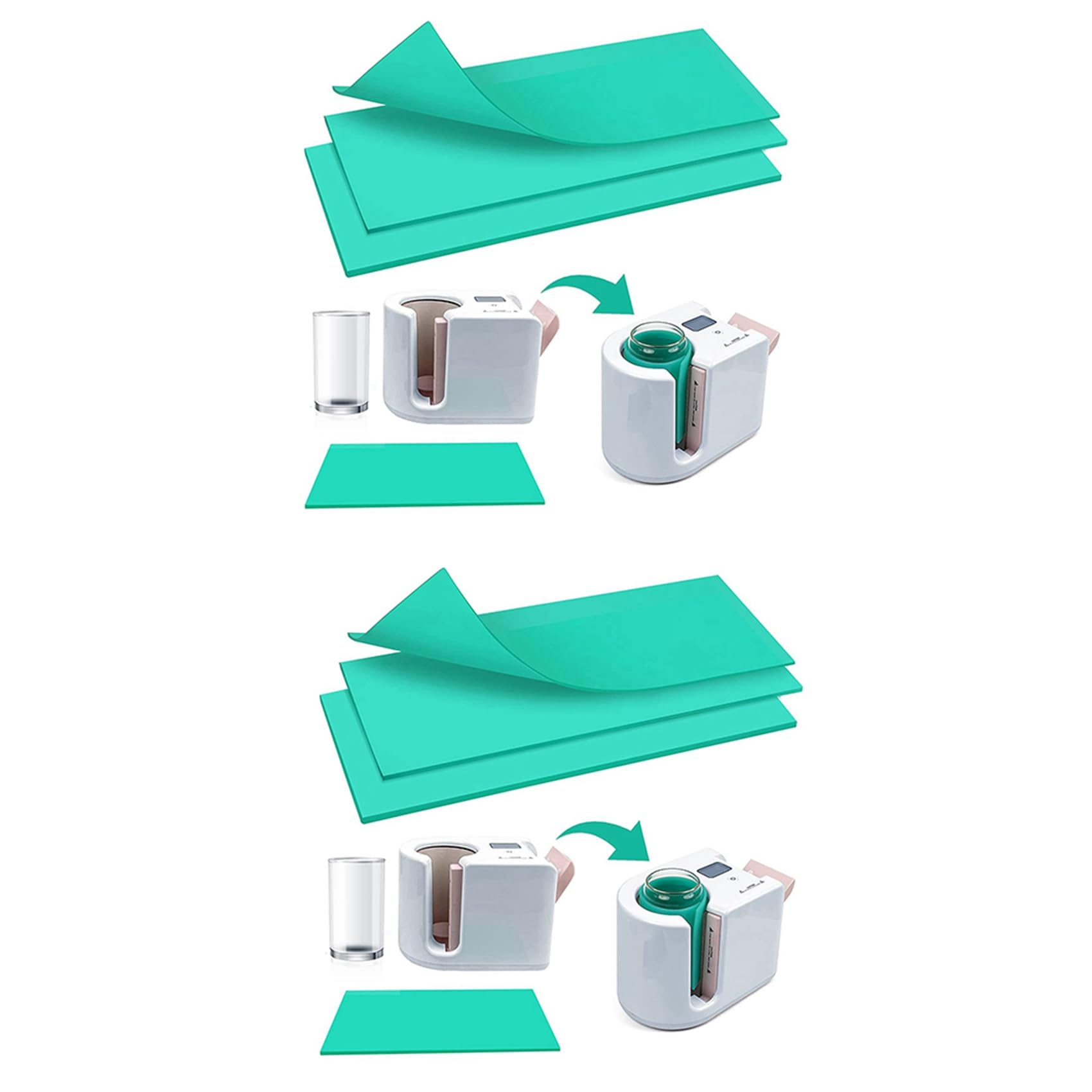 Hndhbfgrt 2X Sublimation Tumblers Wrap for Mug Press, 3 Thicknesses Silicone Mug Wrap for Heat Press Sublimation Machine