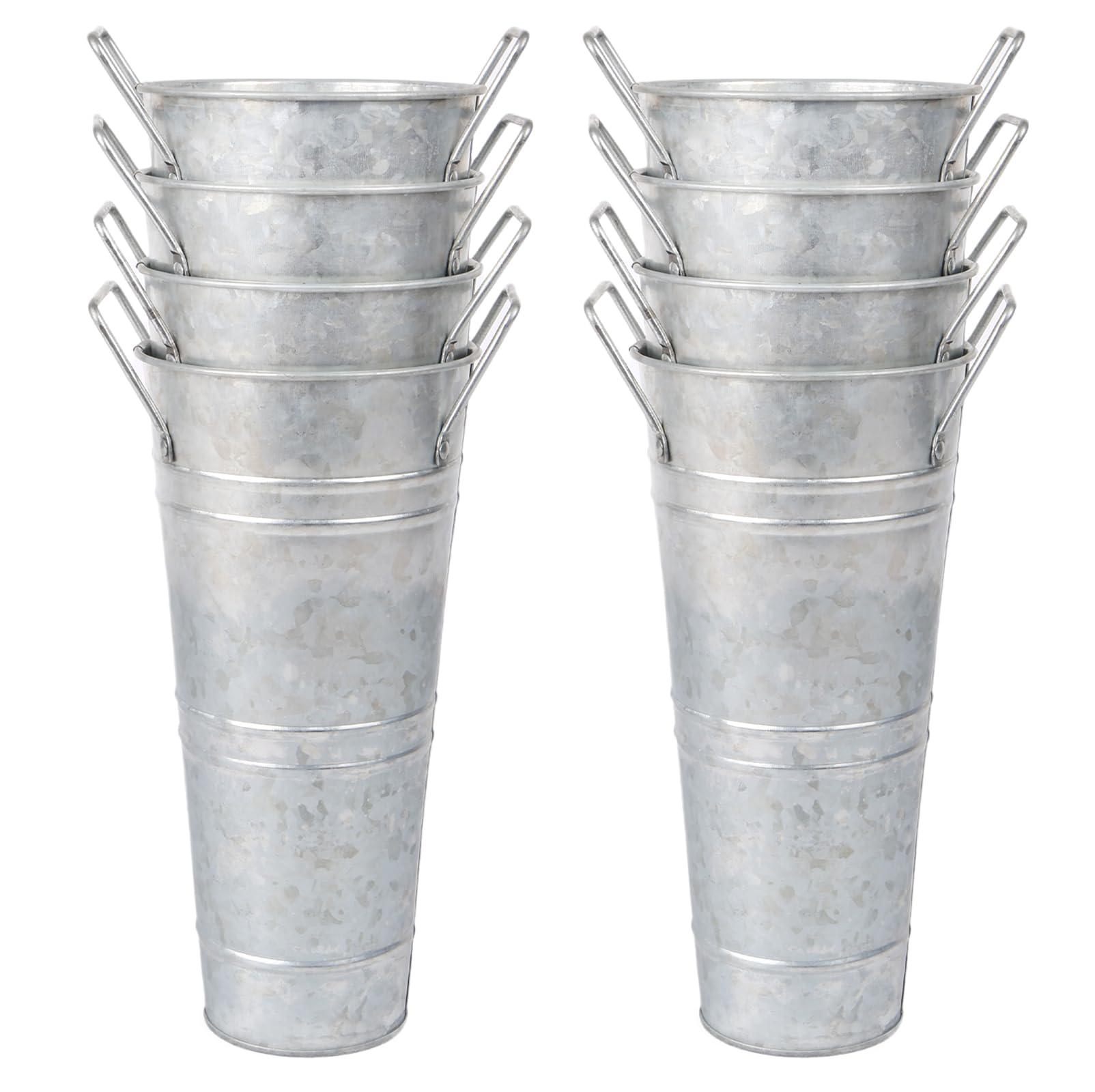 Small Galvanized Flower Bucket 8 Pack
