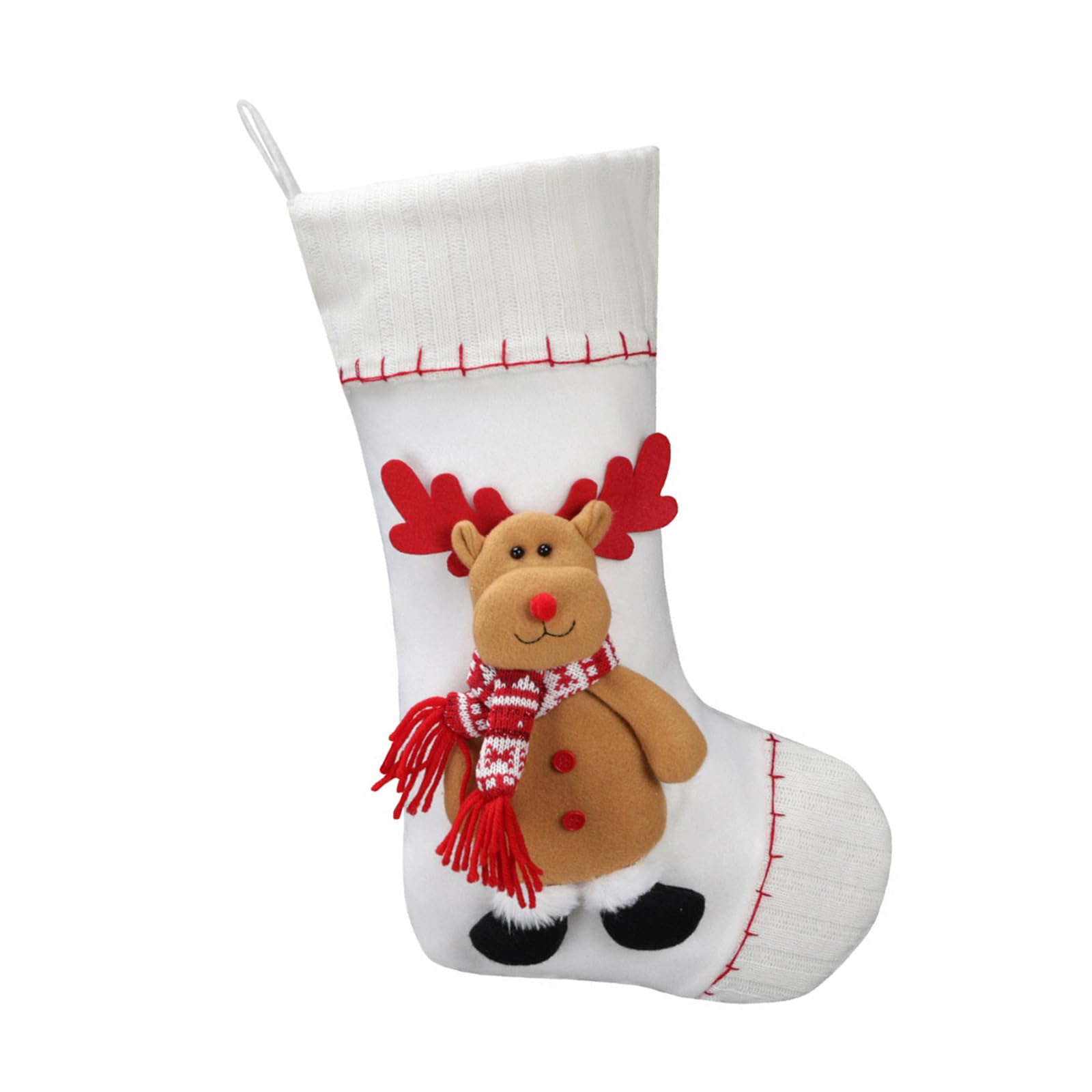 Tsophreniq Christmas Stocking for Fireplaces Decoration Stylish Hanging Gifts Bag Santa/Snowman/Deer/Penguins Party Supplies Home Celebration Decoration