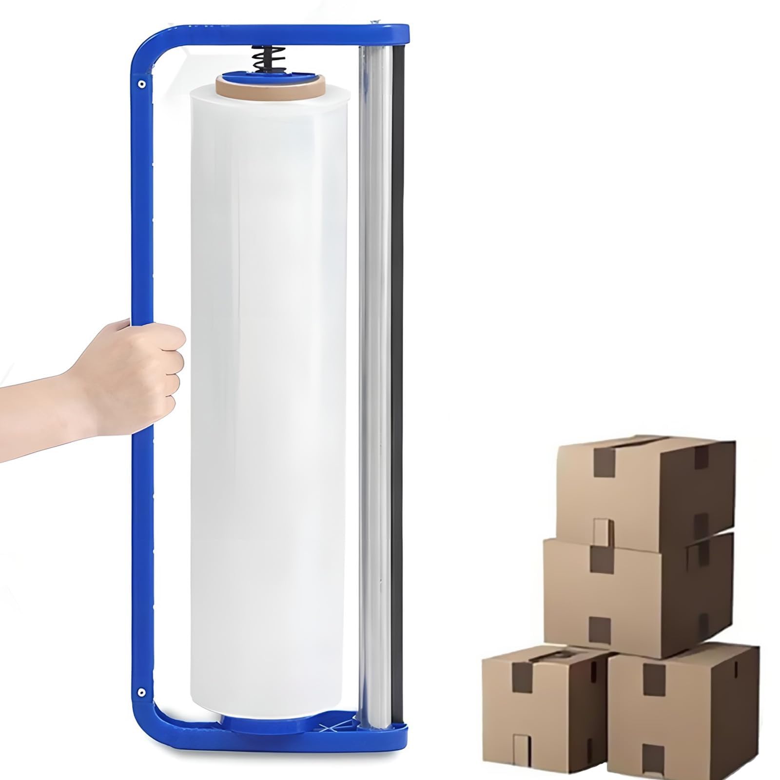 Máquina envolvedora de Film Estirable portátil con fácil Corte y Capacidad de Carga para el Embalaje y envío de palets.
