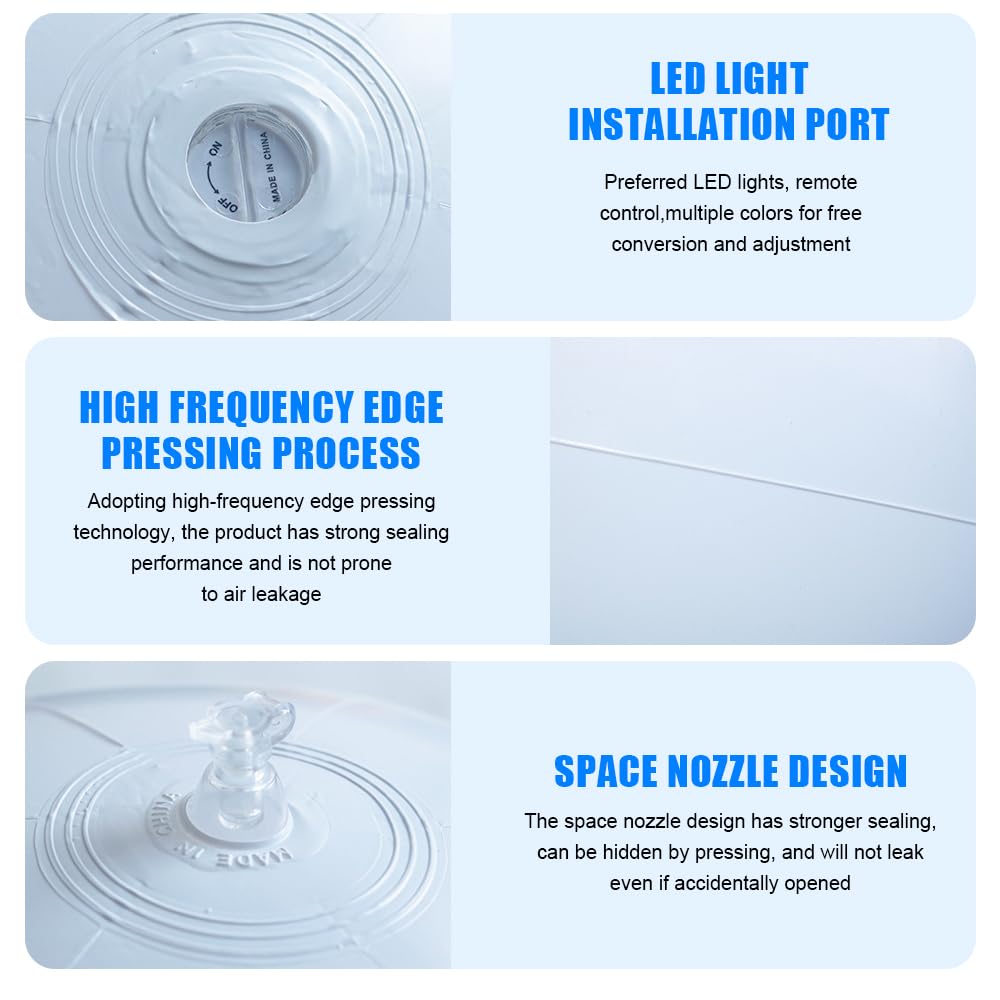 Luci Galleggianti Piscina, 2 Pezzi 16" Luci a LED Gonfiabili con Telecomando, IP68 Impermeabile Luce Galleggiante Piscina, 16 RGB Luce Sfera Cambia Colore per Laghetto/Piscina/Vasca da Bagno