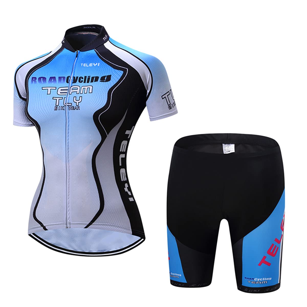 Hotlion Damen Radtrikot Set Trägerhose Anzüge Sommer Rennrad Kleidung