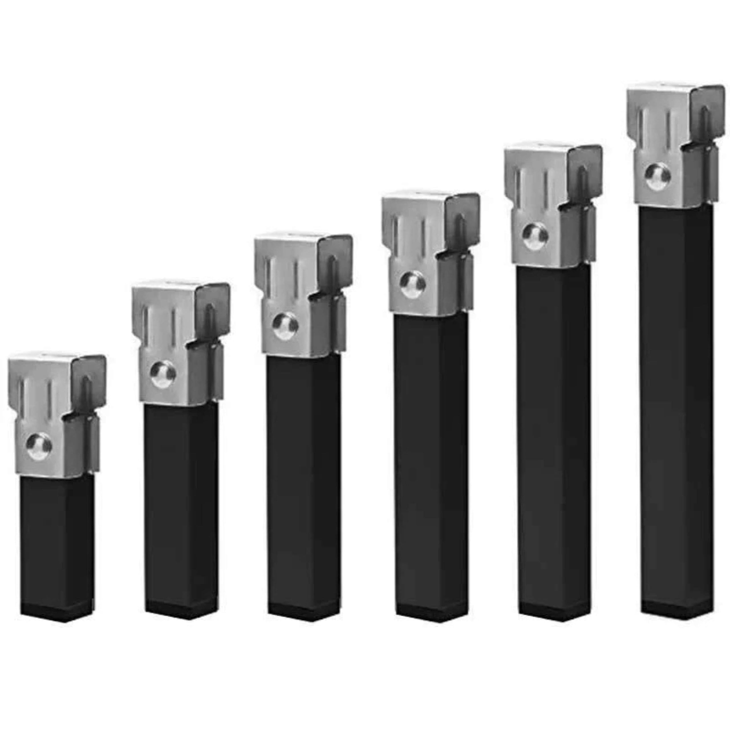 Miroytengo Set 6 Gambe Metalliche Quadrate Per Rete Letto 45 Cm - Morsetto Per Tubo 30x30 Mm