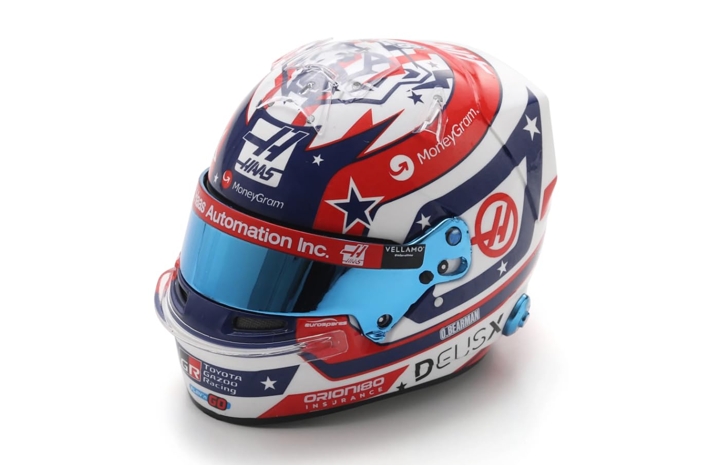 Haas F1 Oliver Bearman 2025 USA Special Edition 1/5 Scale Mini Helmet