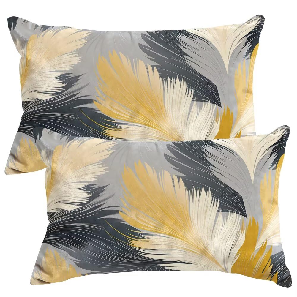 Taie d'oreiller en velours de qualité supérieure 40x70 cm gris clair décorative SC430