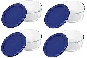 Pyrex Small Blue Glass Bowl with Crystal Clear Lid