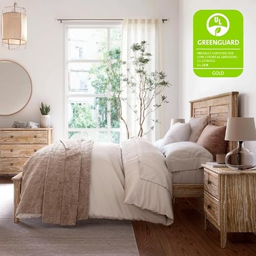 Grain Wood Furniture Greenport Solid Wood Platform Bed, Queen Size, Brushed Driftwood - Image 3