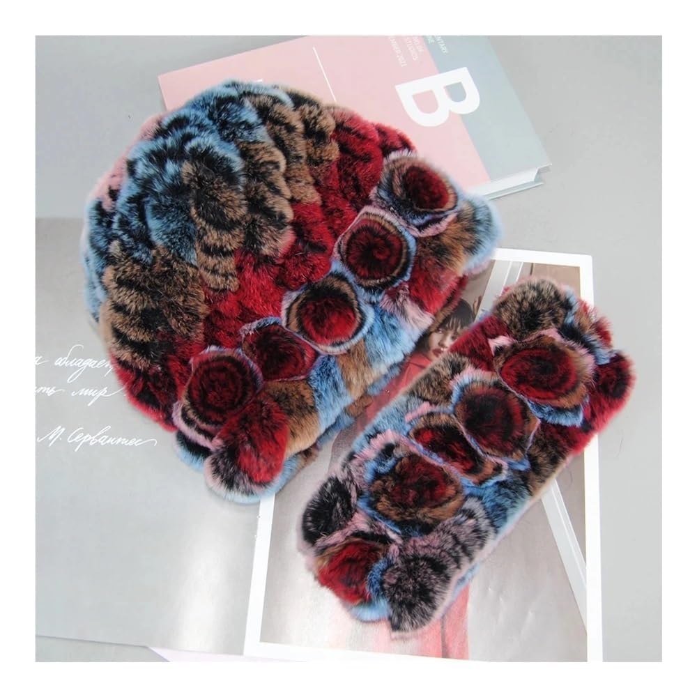 Wintermützen, Schals, Sets für Damen, gestrickt, echte Mütze, Schal, Damenhut, Schalldämpfer-Set