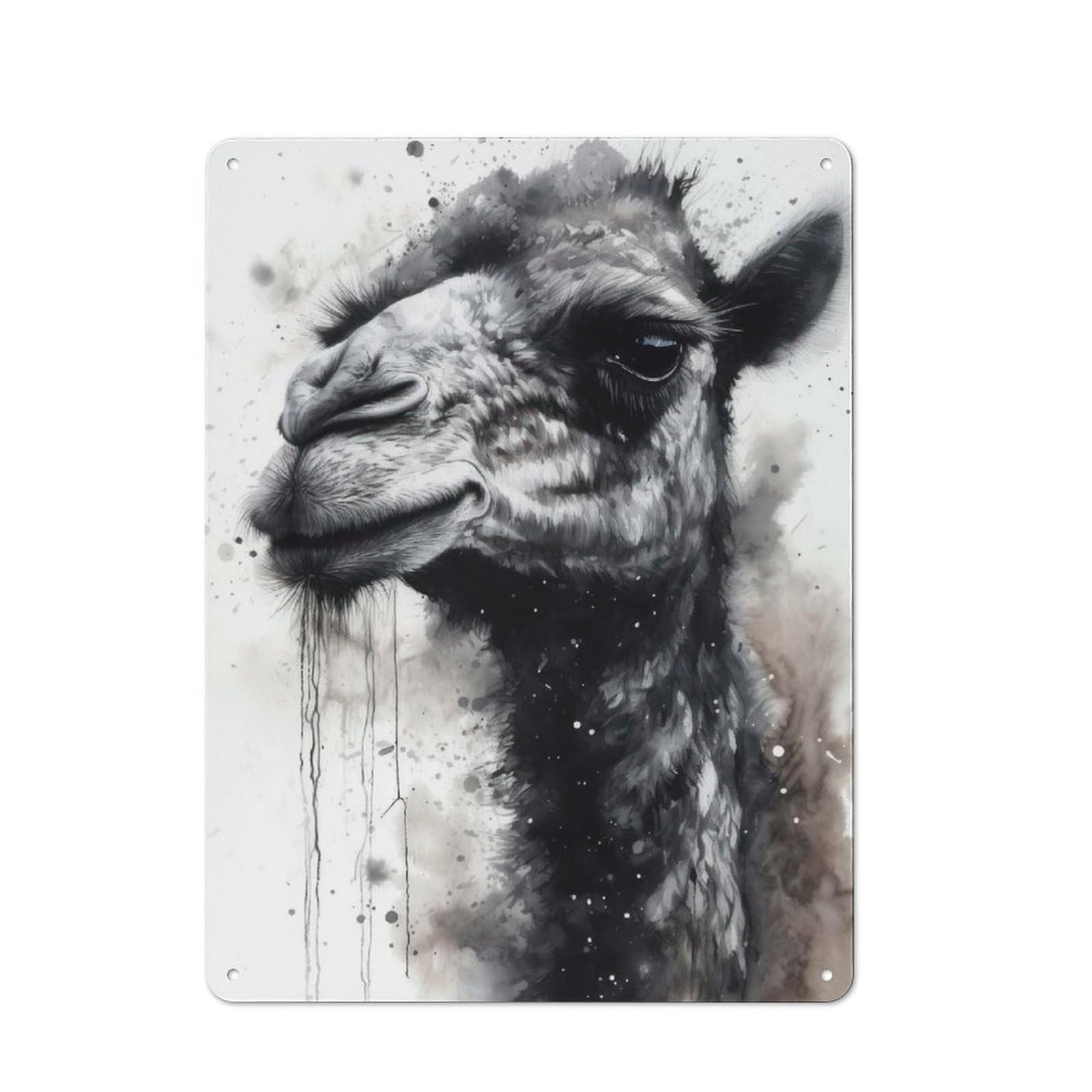Junmoney Camel Desert Beauty Rustic Metal Sign 40X30cm For Kitchen Or Home Bar, Gift For Kitchen Decor Lovers During The Christmas Season