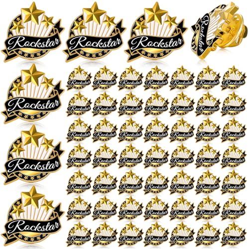 Image of Yunlly 100 Pcs Employee of The Month Lapel Pins Recognition Employee Star Appreciation Enamel Pins Team Gift for Team Staff Volunteer Nurse Teacher Coworkers Award