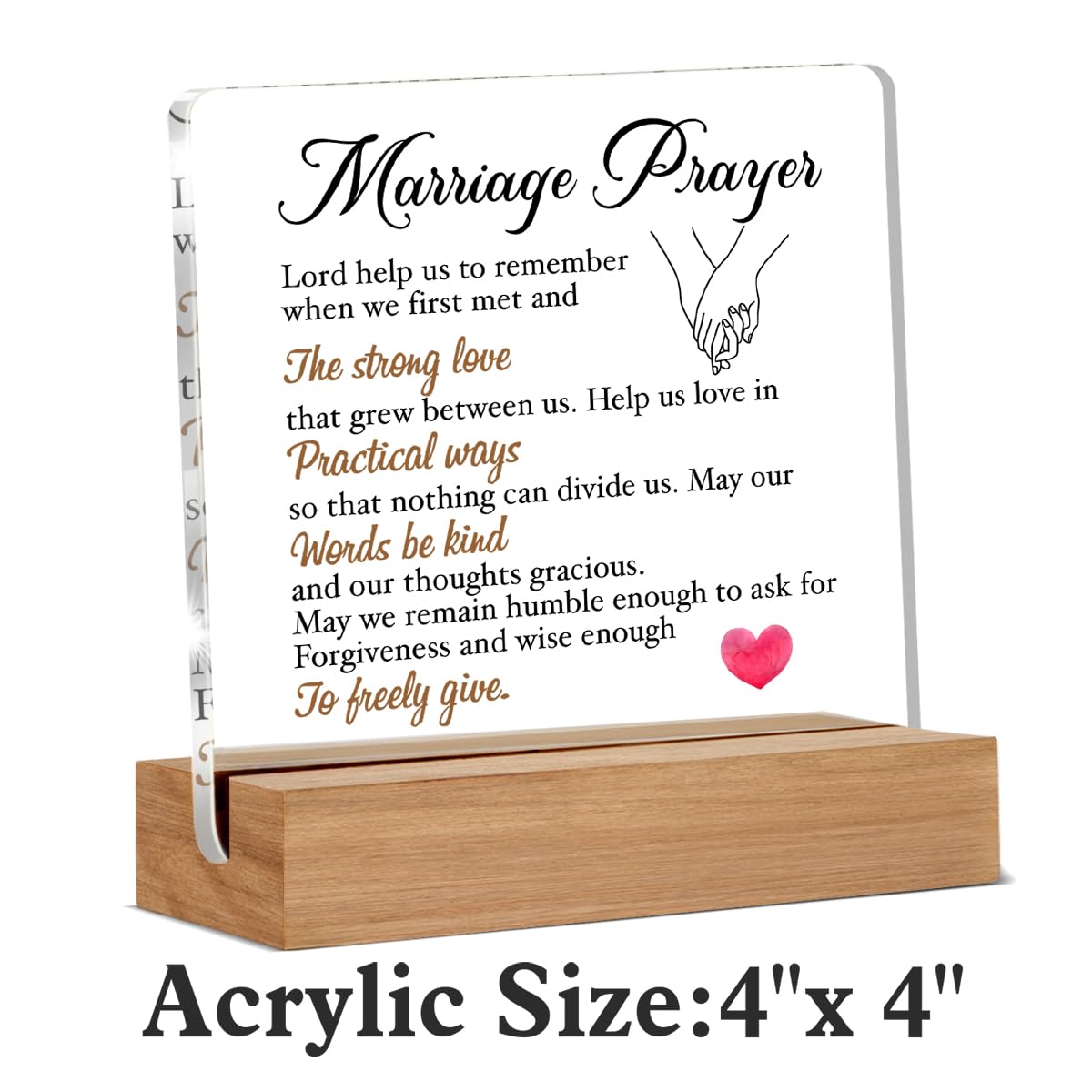 Wedding Gifts for Newlyweds, Bridal Shower Gift, Engagement Gifts for Couples, Marriage Prayer Home Decorative Signs Plaque for Desk