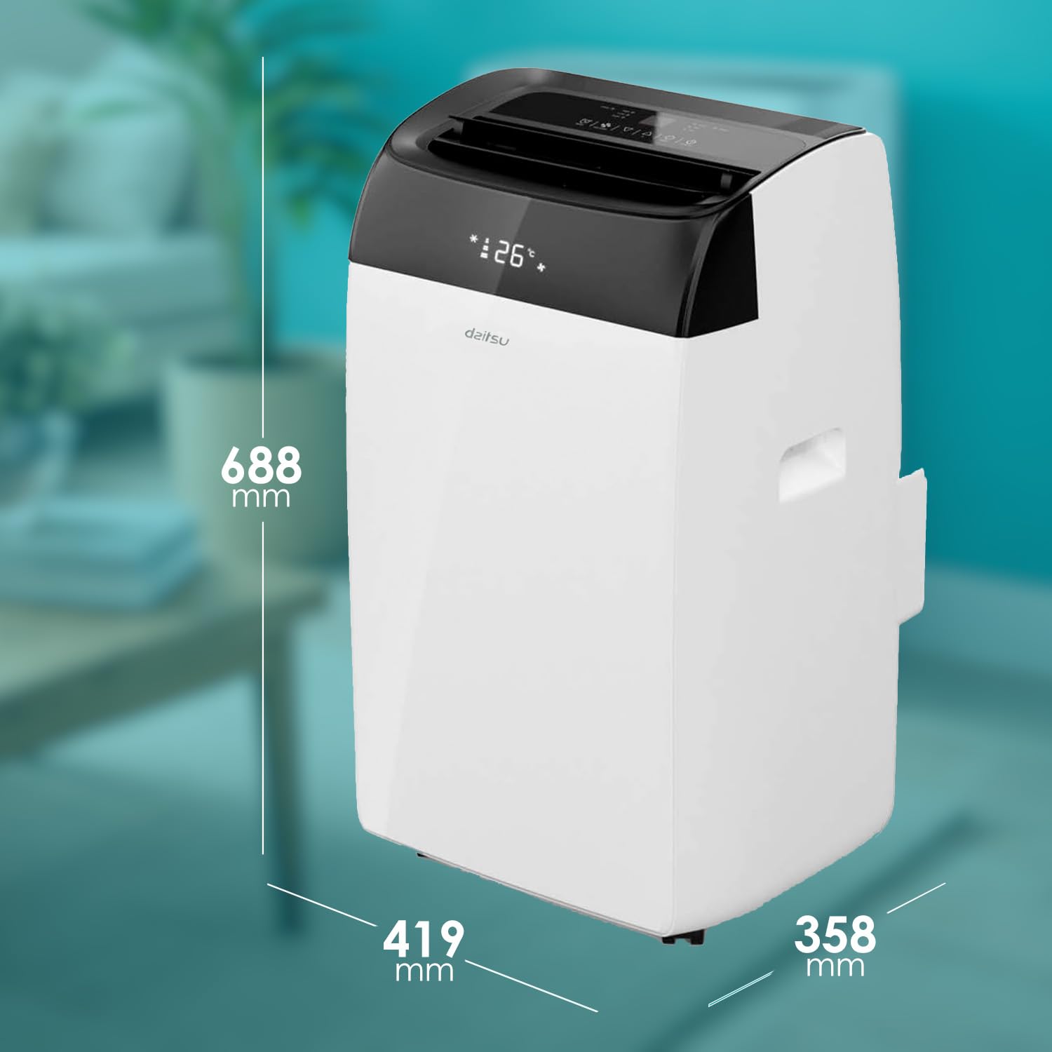 Daitsu Alisios Premium APD12FCX Aire Acondicionado Portátil con Bomba de Calor WiFi 3009 Frigorías