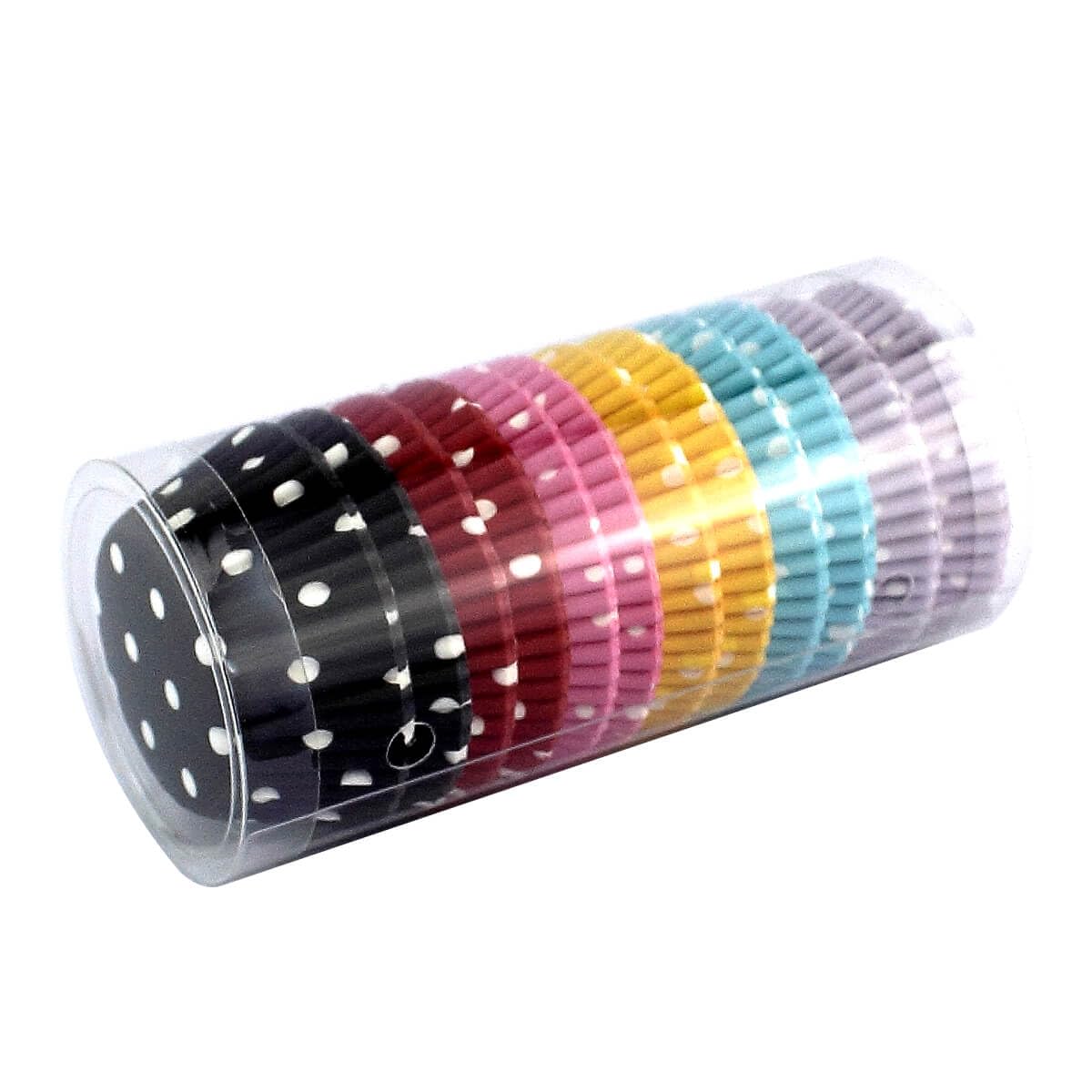 Rainbow Mini Polka Dots Cupcake Liners 300 unidades, sin olor, grado alimenticio y a prueba de grasa