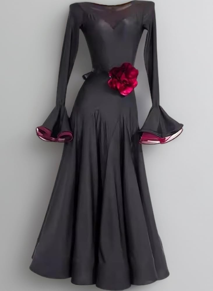 フラメンコ 社交ダンス 衣装 シースルー 花柄 ワンピース ドレス 17点 フラメンコ 社交ダンス 衣装 シースルー 花柄 ワンピース ドレス