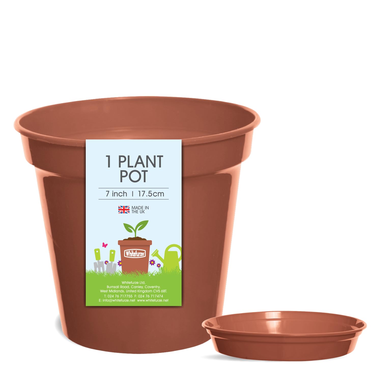 Whitefurze - Basic Plant Pots - Indoor Plant Pots - Flower Pots for Small Plants, Cuttings & Seedlings - Durable Polypropylene Plant Pots for Indoor & Outdoor Use, 15cm Diameter - Set of 3 — view 15