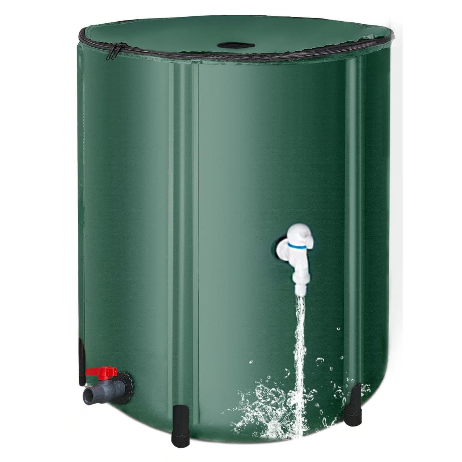 Faltbarer Regenbehälter, Wasserfilter-Zapfhahn, Gartenwasserspeicher | Regenwasser-Überlaufsystem, tragbares Regentonne, PVC-Regensammler mit Filter für Garten, 78 x 40 cm
