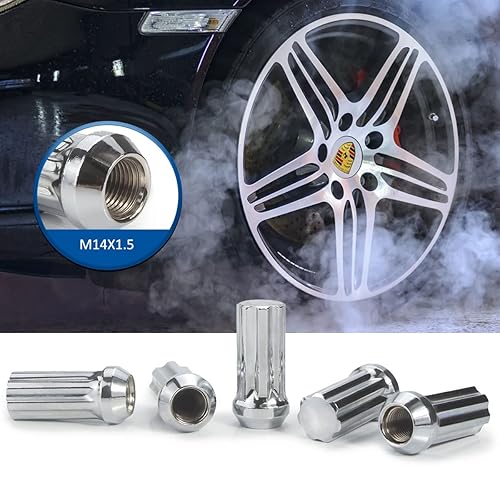 Vista 67 de GAsupply Tuercas de llanta de estilo de fábrica OEM de 14 x 2, 24 piezas de una sola pieza cromadas grandes tuercas de asiento de bellota de 2