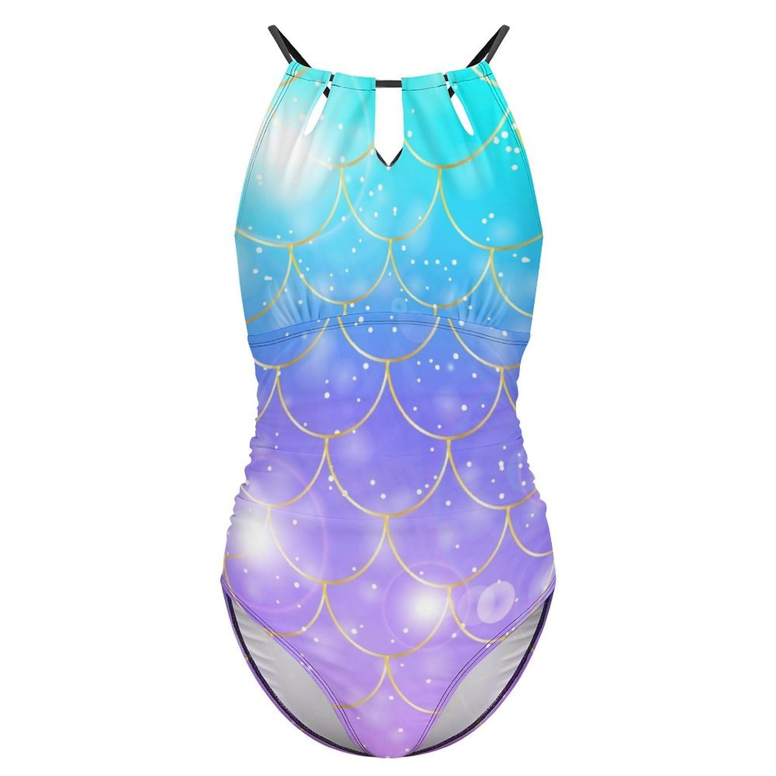 Meerjungfrauenflosse Damen Einteilige Badeanzug Bademode Bauchweg Swimsuit Schwimmanzug Tankini