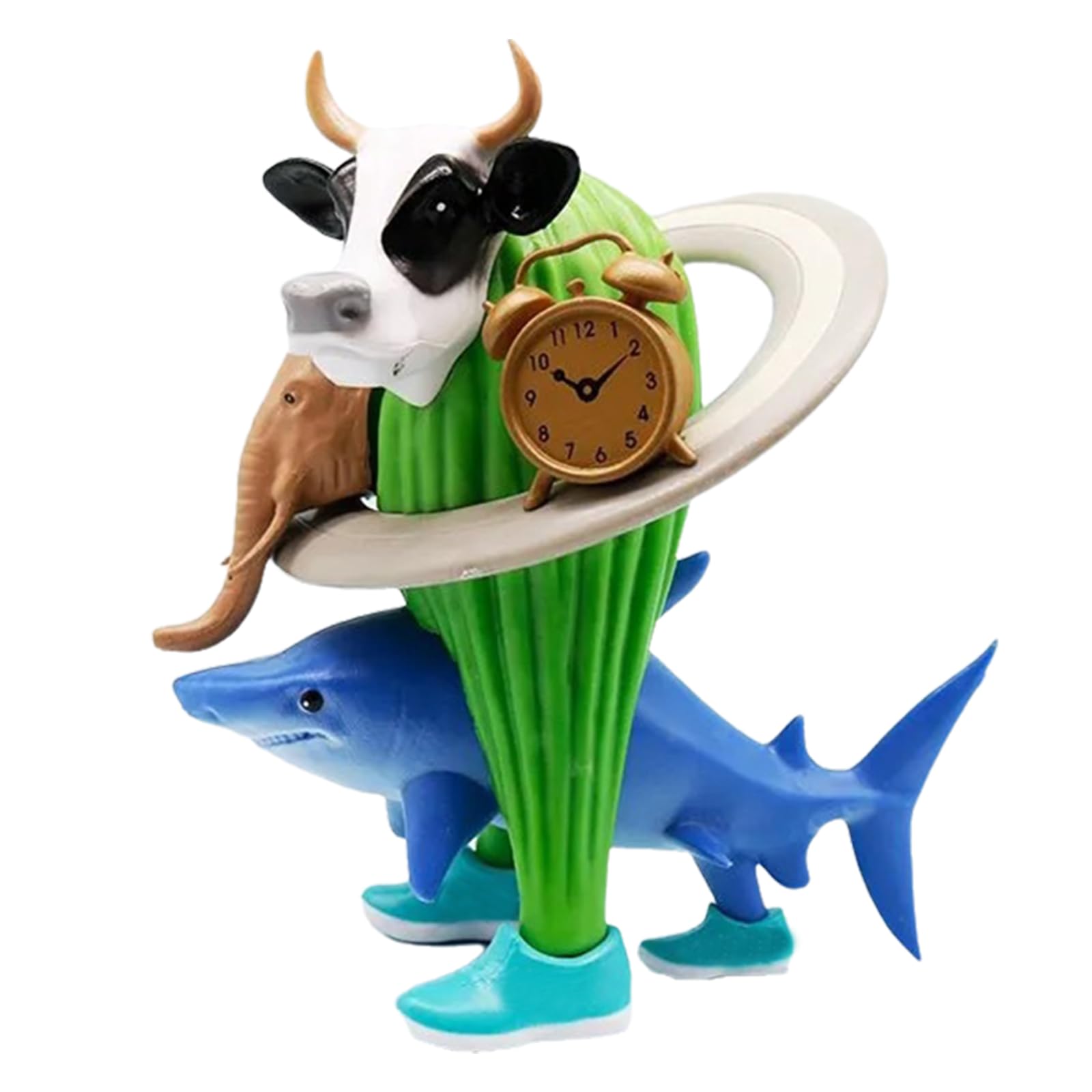 18cm Italian Brainrot Action Figures Set Detachable Italian Brainrot Desk Toys Tralalero Tralala, Tung Tung Tung Sahur Shark, Cattle and More | Collectible Hybrid Creature Toys for Kids & Adults