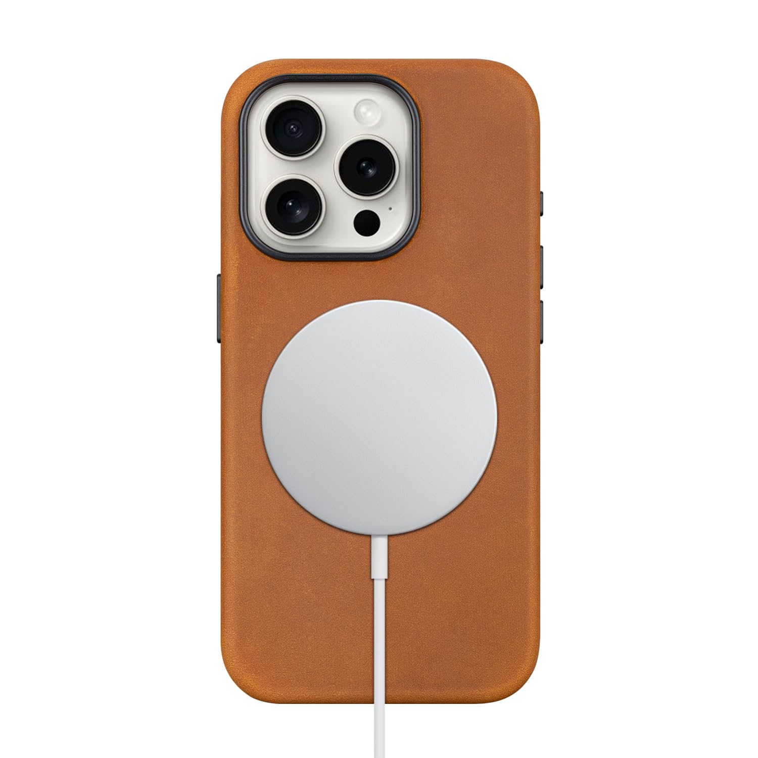 Custodia In Pelle Crazy Horse Per IPhone 15 Pro - Cover Con MagSafe, Stile Vintage Indiana Jones - Foto 2