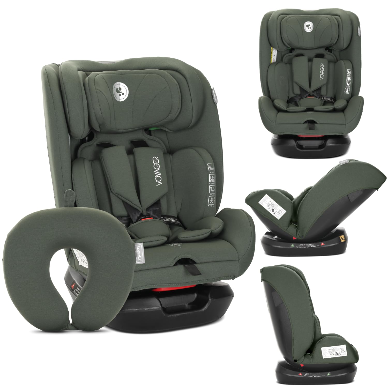 Lorelli Fotelik dziecięcy rosnący wraz z dzieckiem [bez Isofix] i-Size 40-150 cm, fotelik samochodowy dla dziecka Voyager, grupa 0+/1/2/3, fotelik samochodowy dla dzieci od urodzenia do 12 lat, 0-36