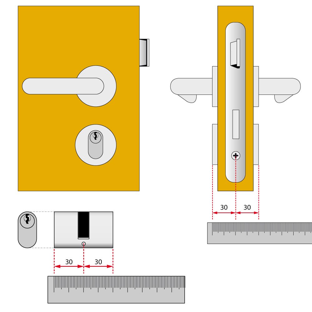 'Cisa cylinder owalny "C. 0821030 + 30