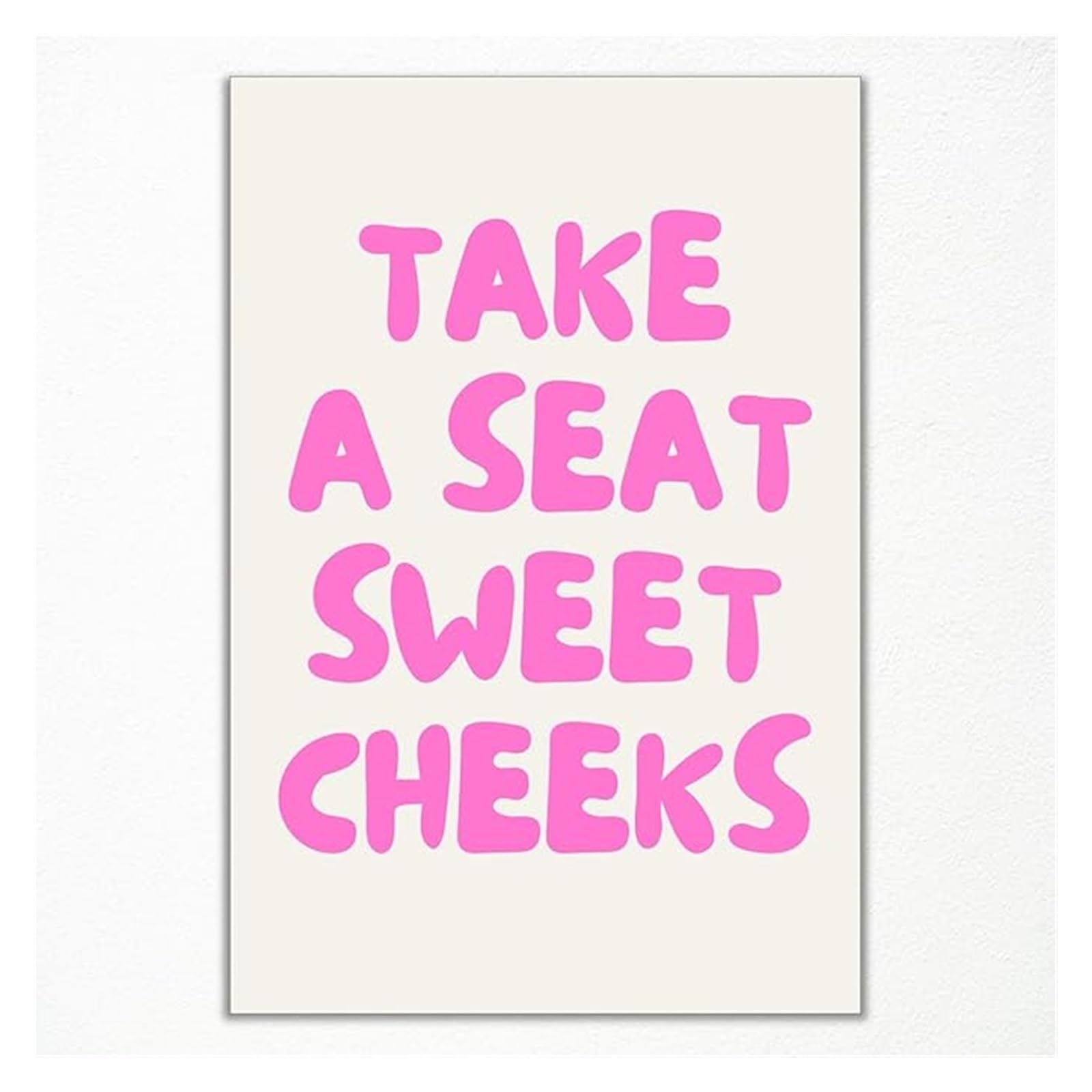 KCDFDVJFBM Funny Bathroom Poster Sweet Cheeks Take A Seat Retro Aesthetic Wall Decor for Bathroom Home(Unframed,16x24inch(40x60cm))