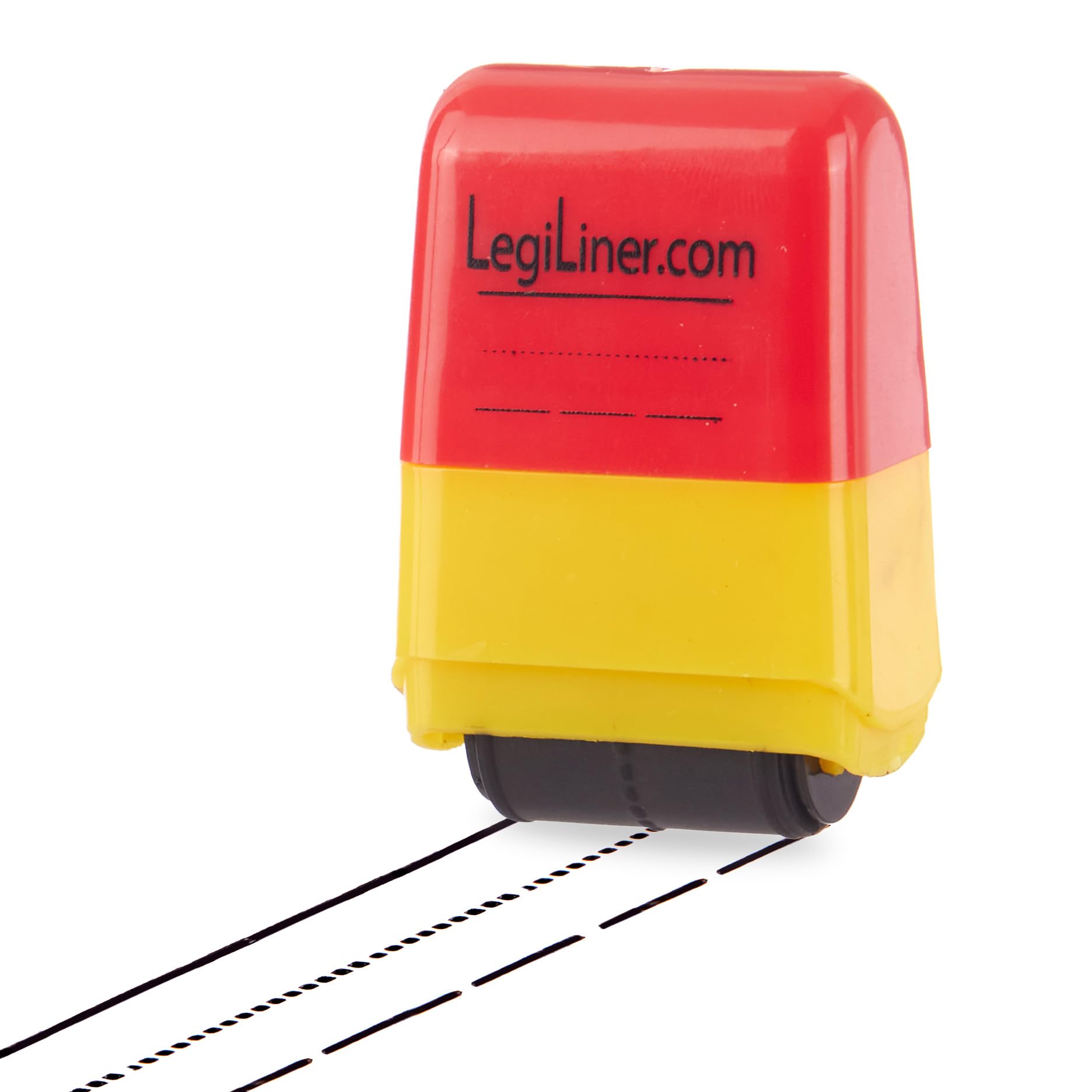 LEGILINER Spaces Teacher Stamp – 1" Tall Dashed Handwriting Line with Broken Baseline for Spacing. Classroom & Home Use. Refillable Ink Writing